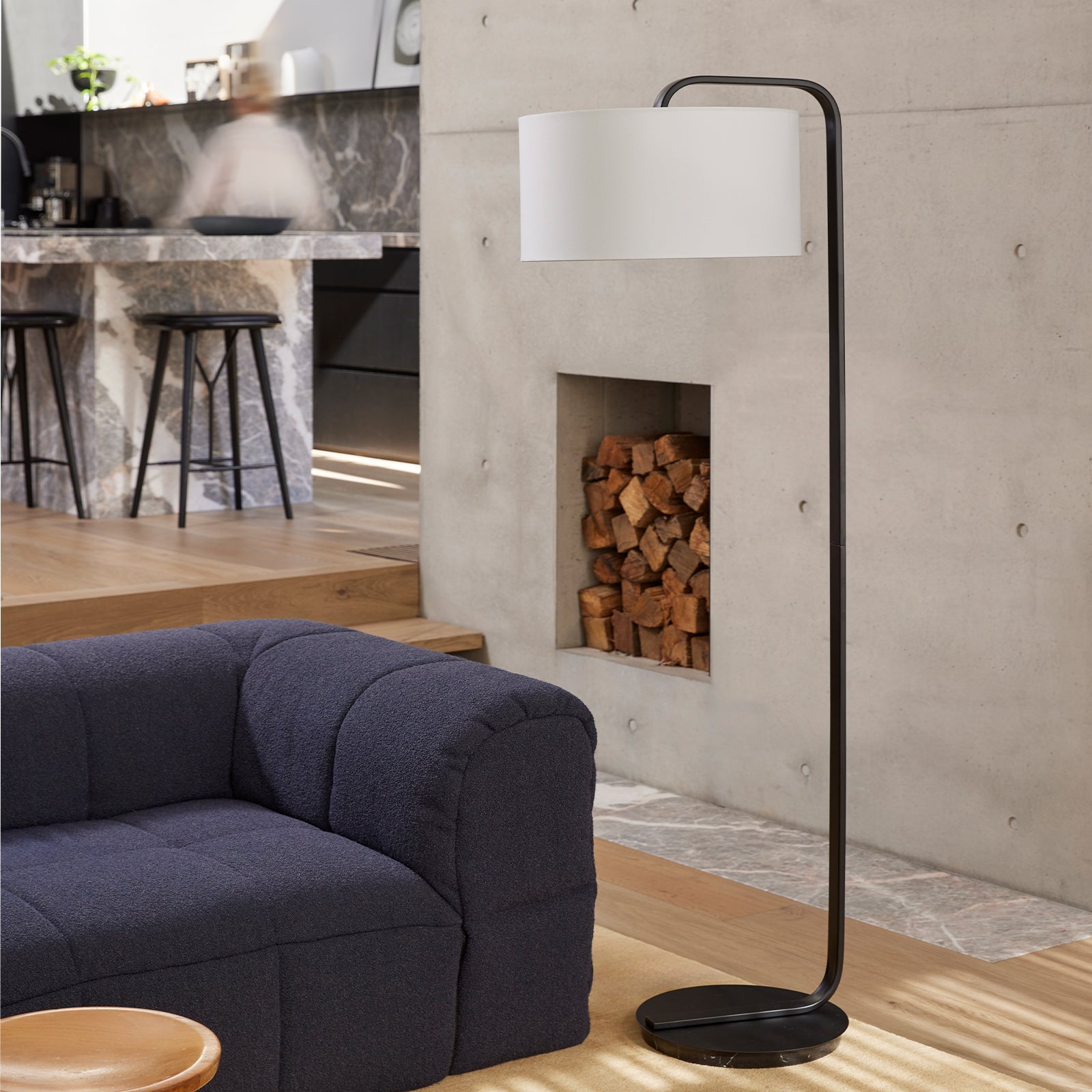 Cordell Floor Lamp Black & White - 1215BLK