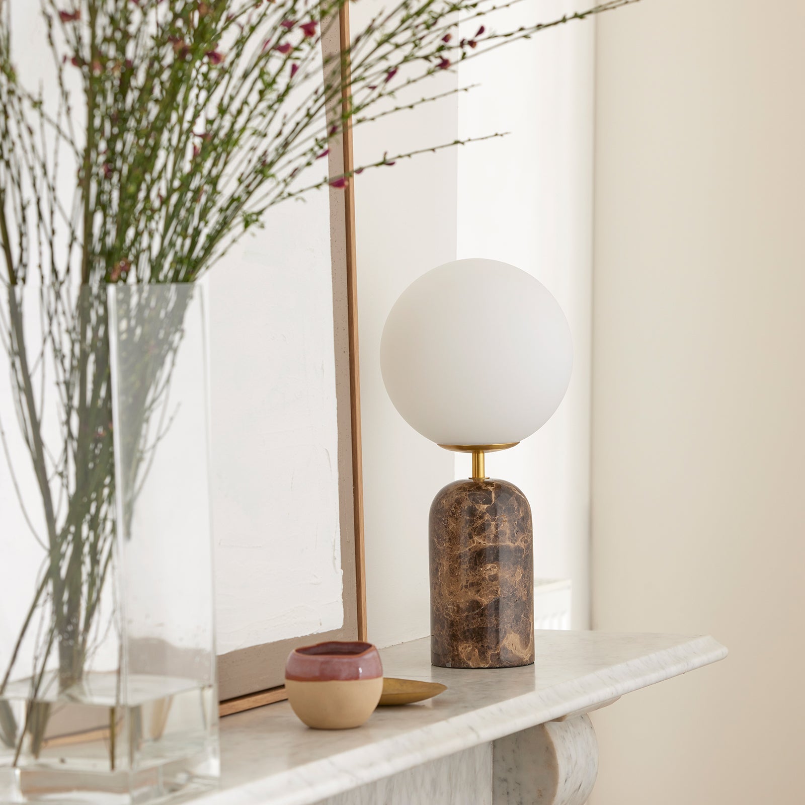 Soren Desk Lamp Brown Marble - 1400BRN