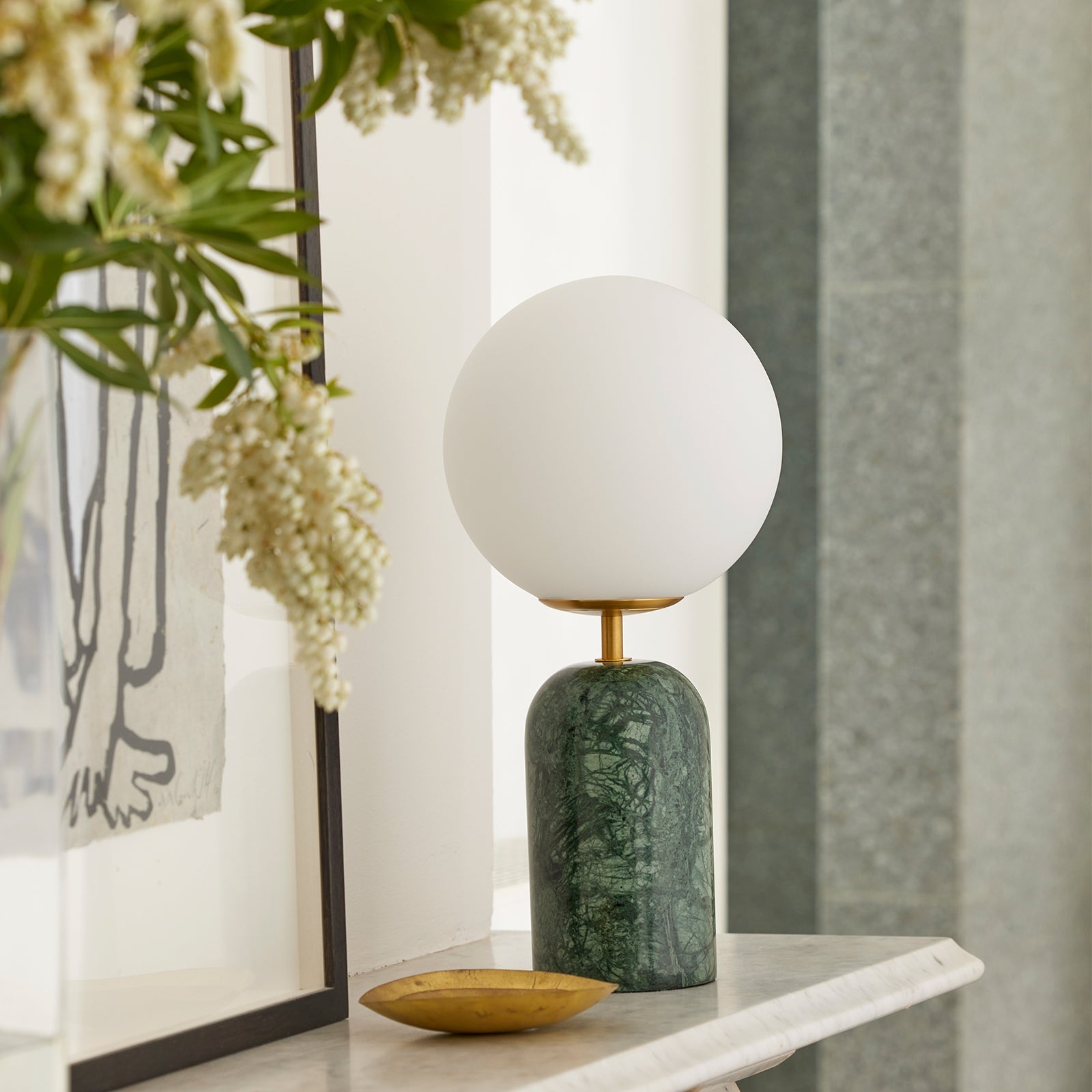 Soren Desk Lamp Green Marble - 1400GRN
