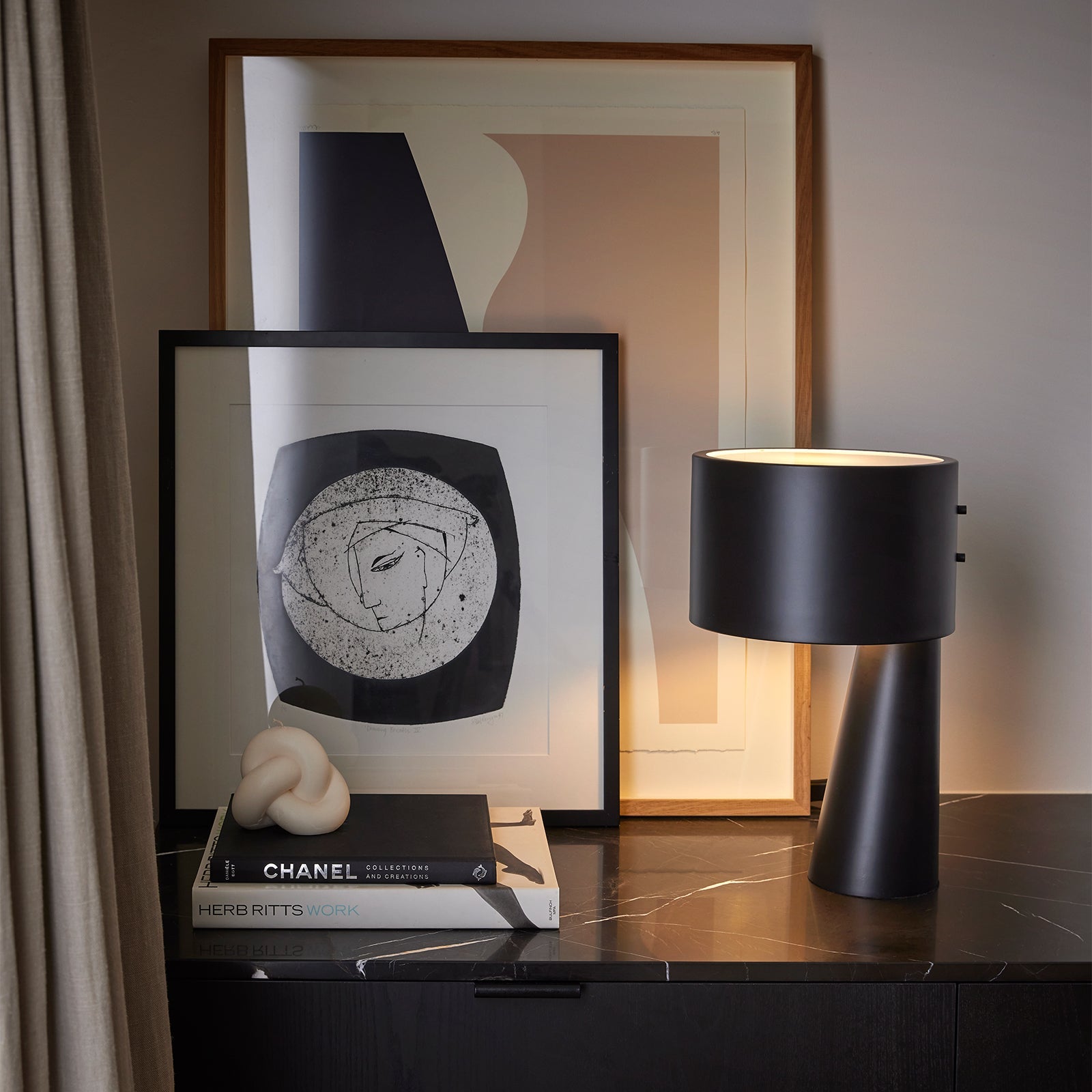 Zentra Table Lamp Satin Black - 1601BLK