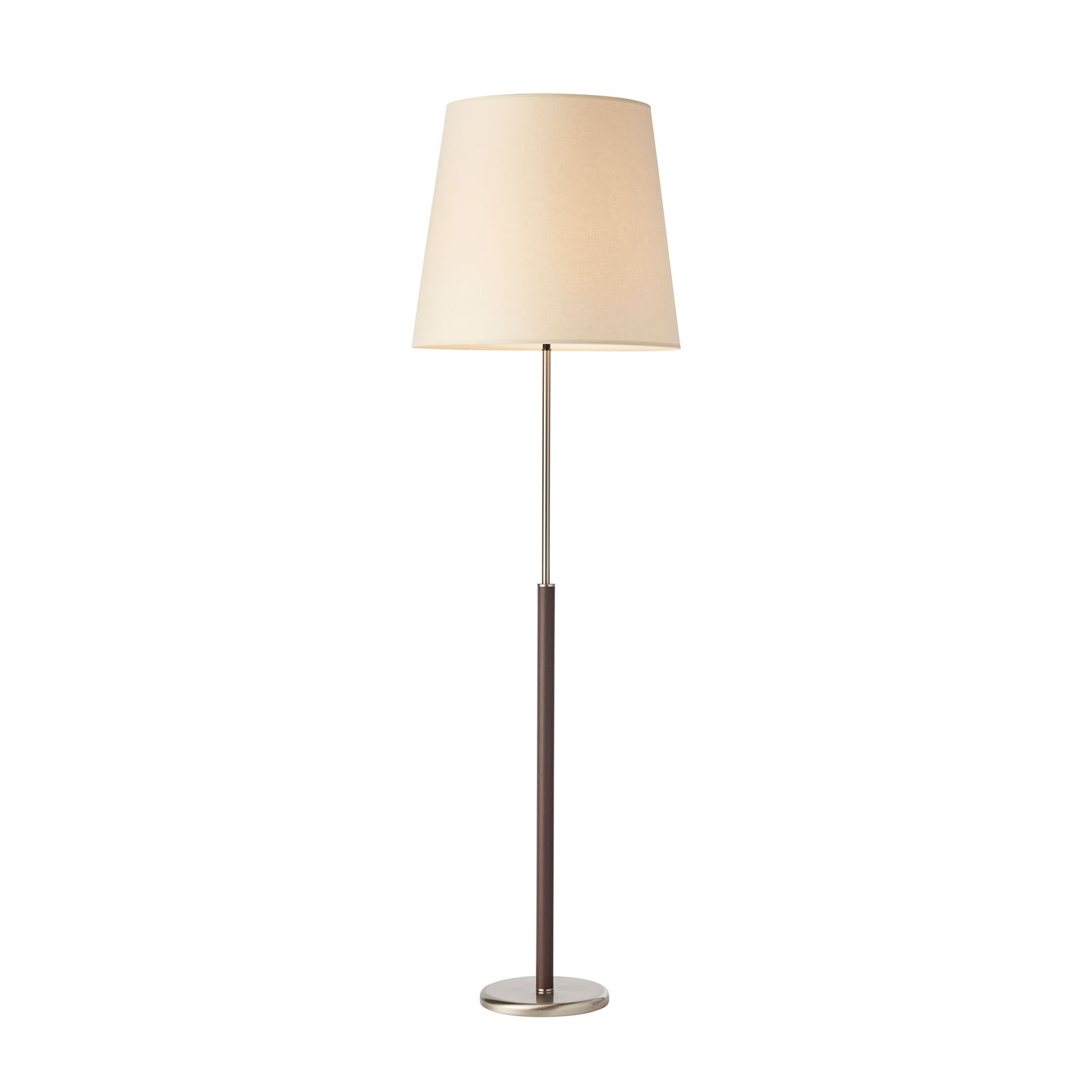 Hamilton Floor Lamp Satin Chrome & Brown - 0171FL