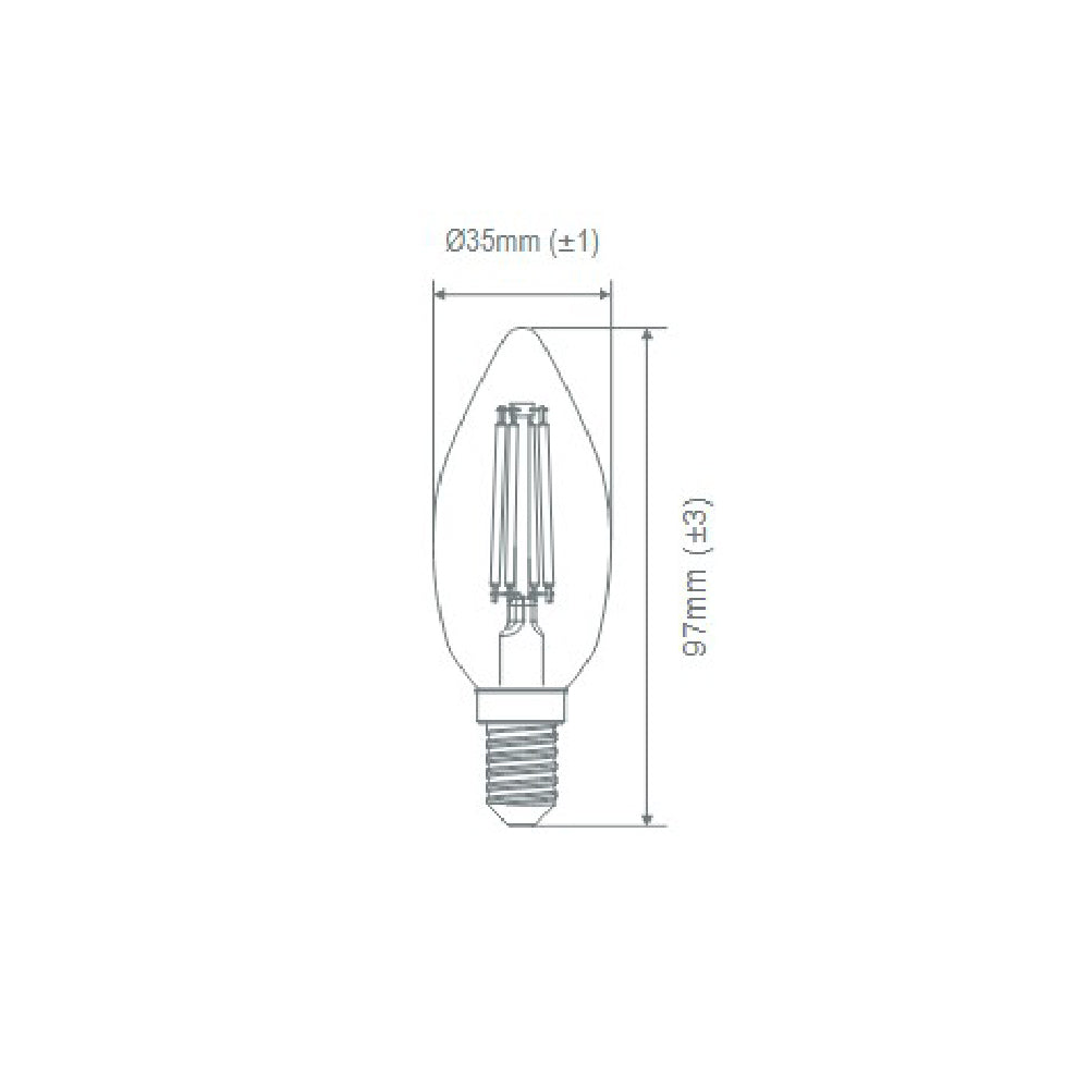 Buy LED Filament Globes Australia Candle LED Filament Globe SES 240V 4.8W Clear Glass 2700K - 65924