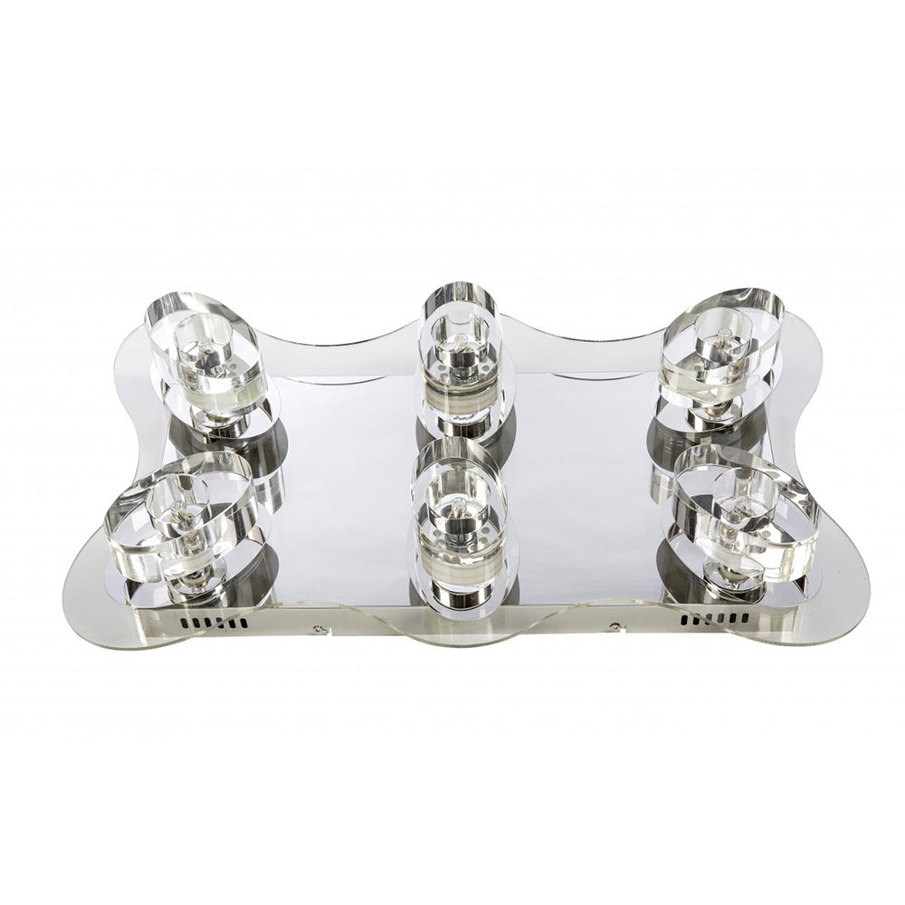 Fiorentino Lighting - ZODIAC 6 Light Crystal Ceiling Mount Chrome