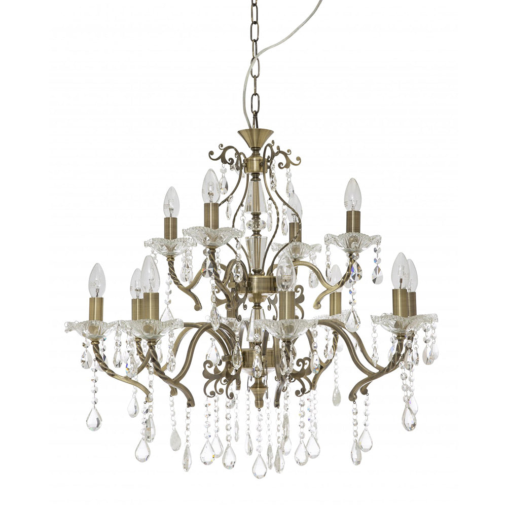 Buy Chandeliers Australia Fiorentino Lighting - GIOVANA 12 Light Crystal Chandelier Bronze