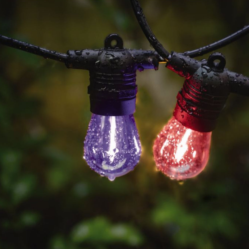 Buy Festoon Lights Australia Solar Festoon 10 Lights 12V Black Plastic RGB - 205719N
