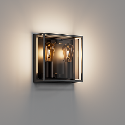 Exterior 2 Light Wall Light Black - WL11245