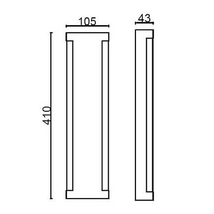 Outdoor 420mm LED Wall Light Tri Colour - ST11510-420-BK10WIP65