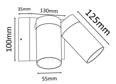 Reno Double Adjustable Spot Light Titanium - ST152-TT