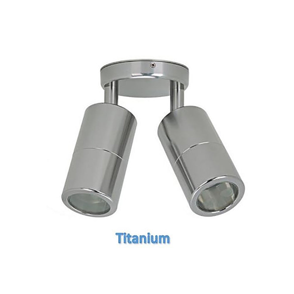 Exterior 2 Spotlights W60mm Aluminium Titanium - 2124T