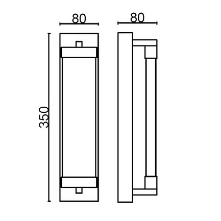 Outdoor 350mm LED Wall Light Tri Colour - ST11506-350-BK12WIP65