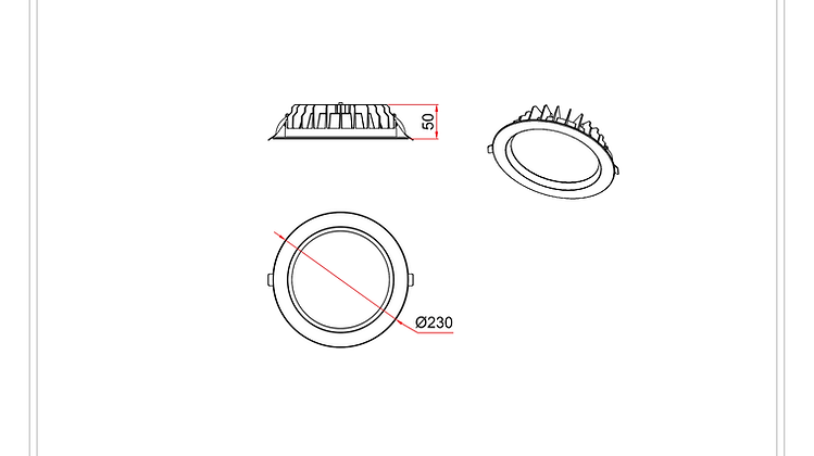 Recessed LED Downlight 30W 3CCT White - DL3005-WHTC30C02
