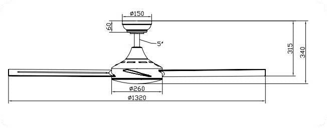 Finch DC Ceiling Fan 52" Matt White - FDC1352-WH-4