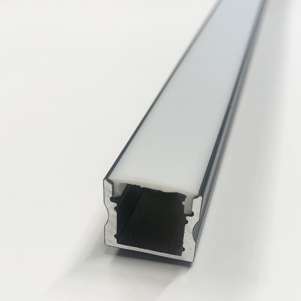 Buy Strip Light Profiles Australia Strip Light Profile L3000mm H15.3mm Opal Black Aluminum - VB-ALP004-R-3M-BLK