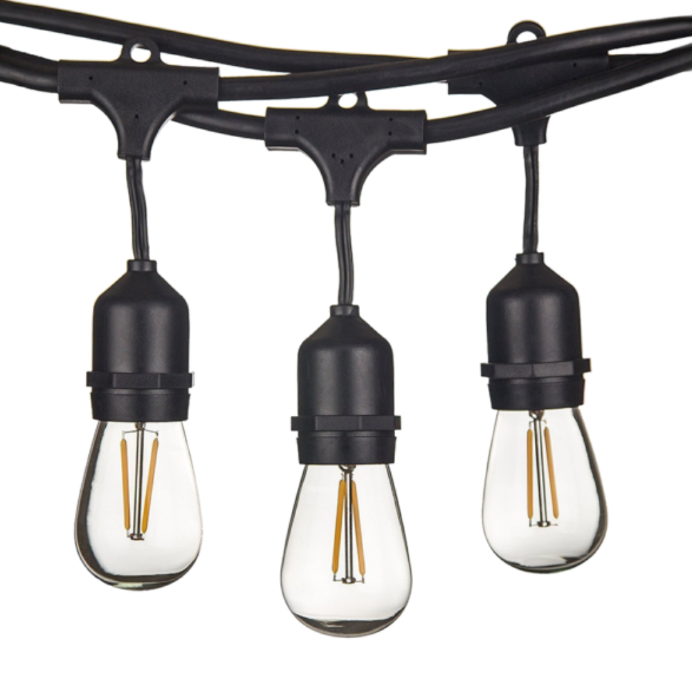 Buy Festoon Lights Australia Festoon 20 Lights L10000mm Black -  VBLFEST-10M-2700K