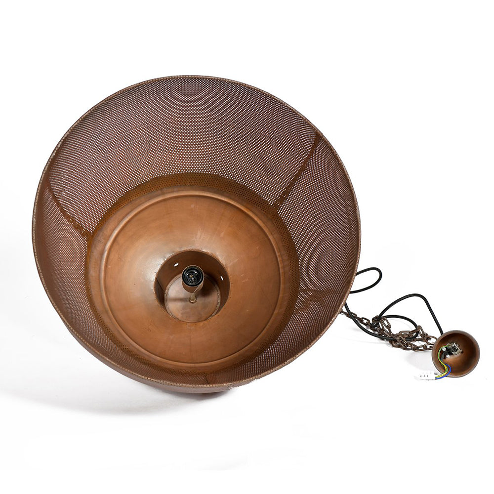 Buy Pendant Lights Australia Riva 1 Light Perforated Iron Dome Large Pendant Antique Copper - ZAF10107