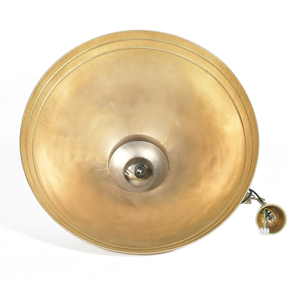 Buy Pendant Lights Australia Sheldon 1 Light Large Iron Shallow Dome Pendant Antique Brass - ZAF10218BR