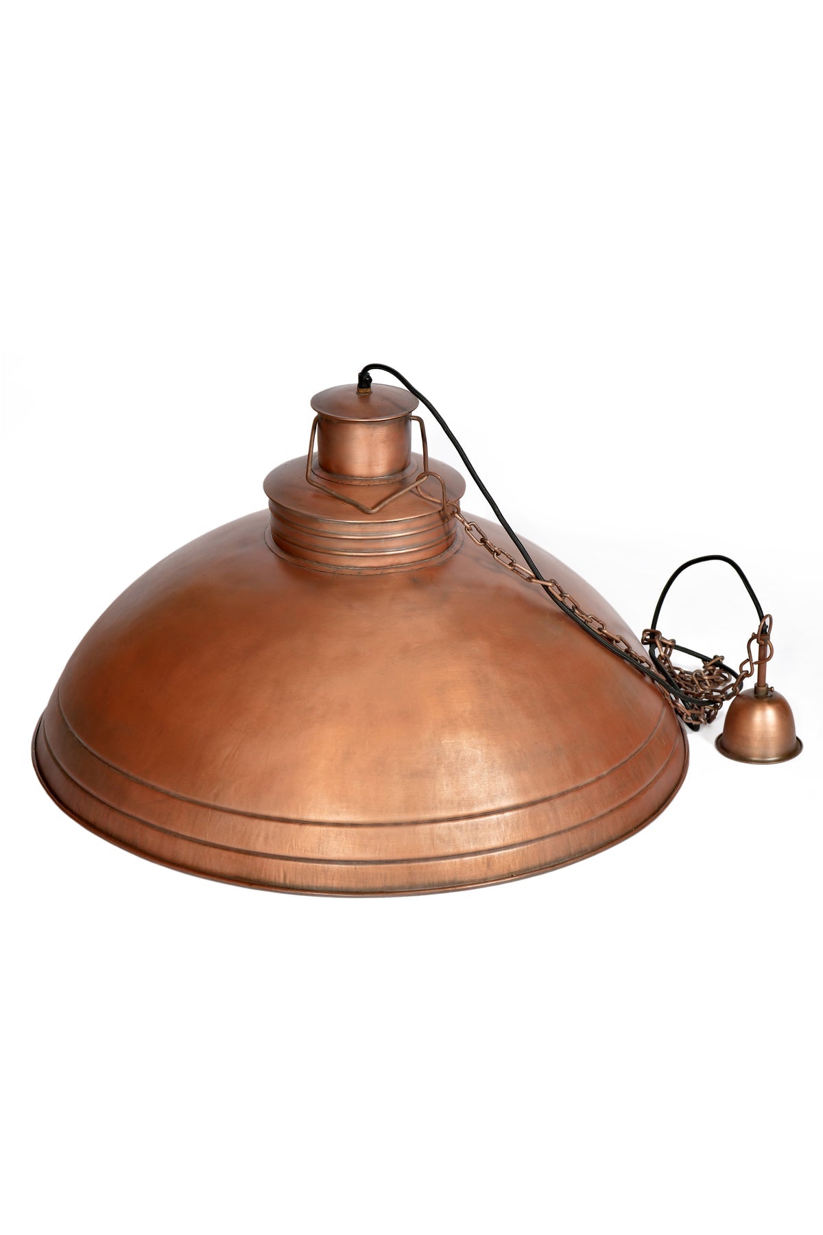 Buy Pendant Lights Australia Sheldon 1 Light Large Iron Shallow Dome Pendant Antique Copper - ZAF10218CP