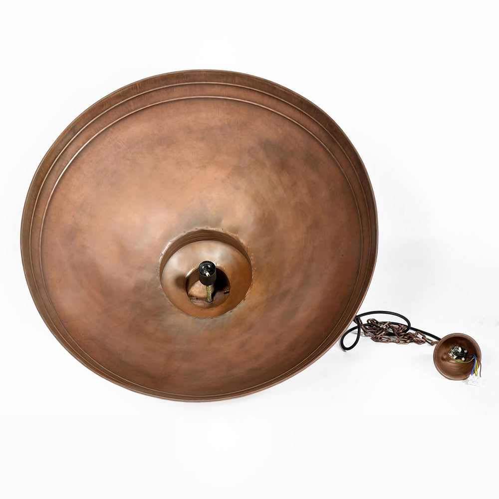 Buy Pendant Lights Australia Sheldon 1 Light Large Iron Shallow Dome Pendant Antique Copper - ZAF10218CP