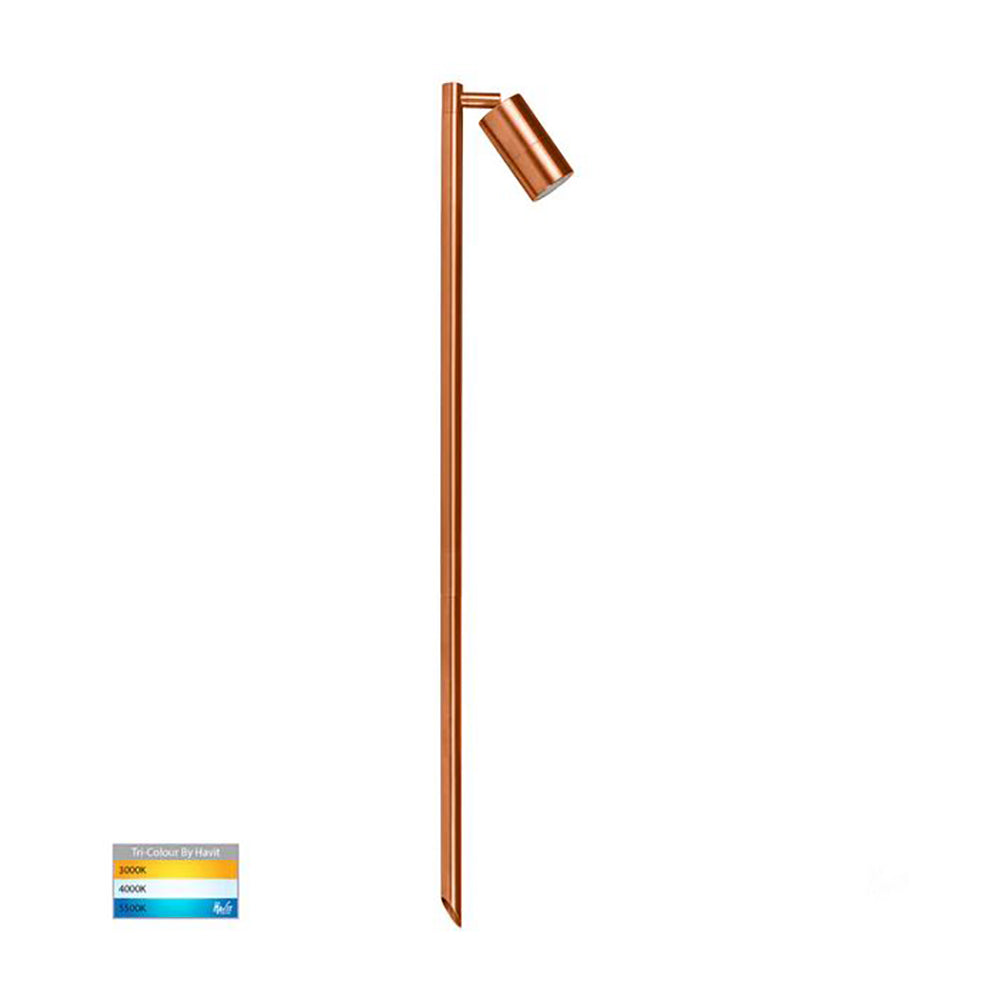 Buy Spike Lights Australia Tivah Spike Spotlight Adjustable 12V H1000mm Copper 3CCT - HV1403T-CP