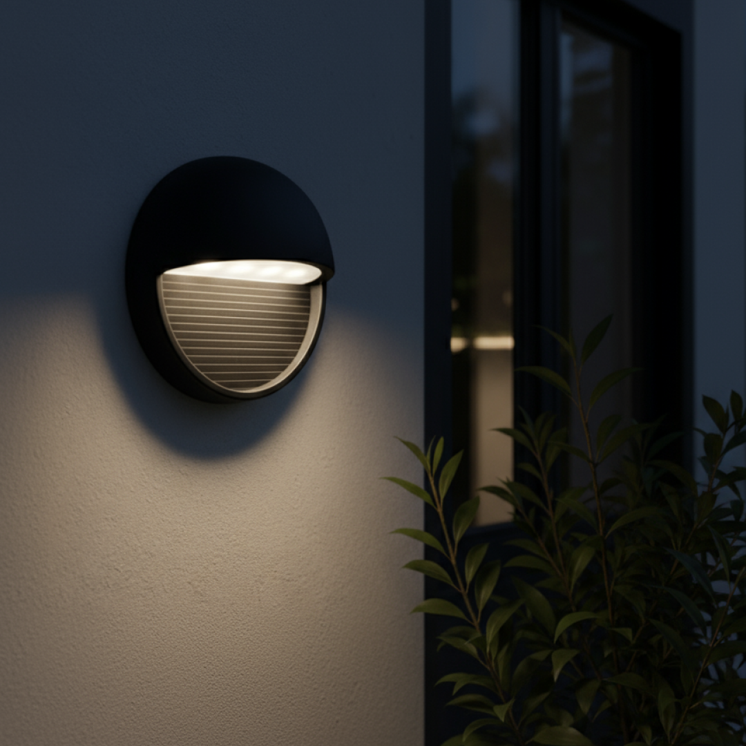 Brano LED Step Light With Eyelid 5W TRI Color Black - LLOL028