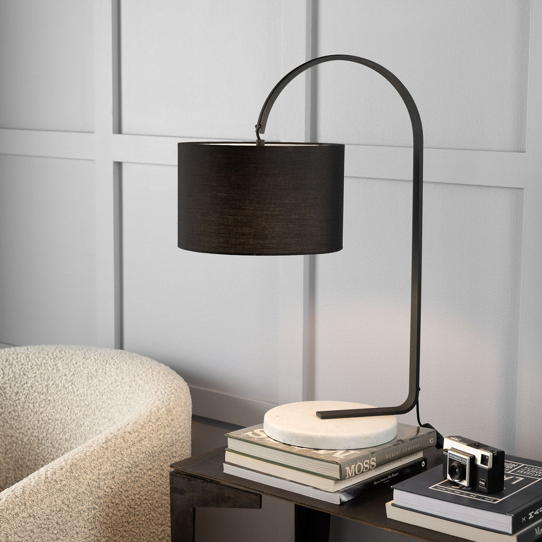 Silas Table Lamp Satin Black & Black - 1291