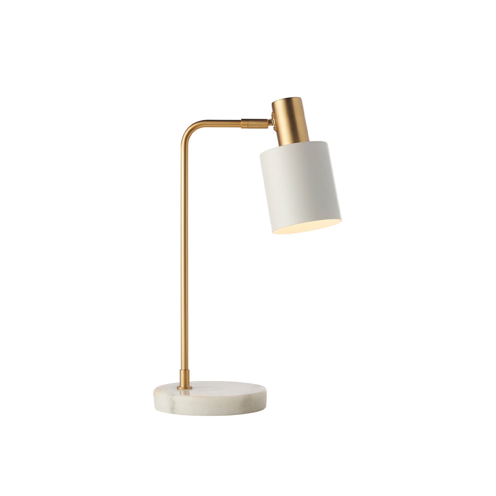 Mahala Desk Lamp Satin Brass & White - 1293