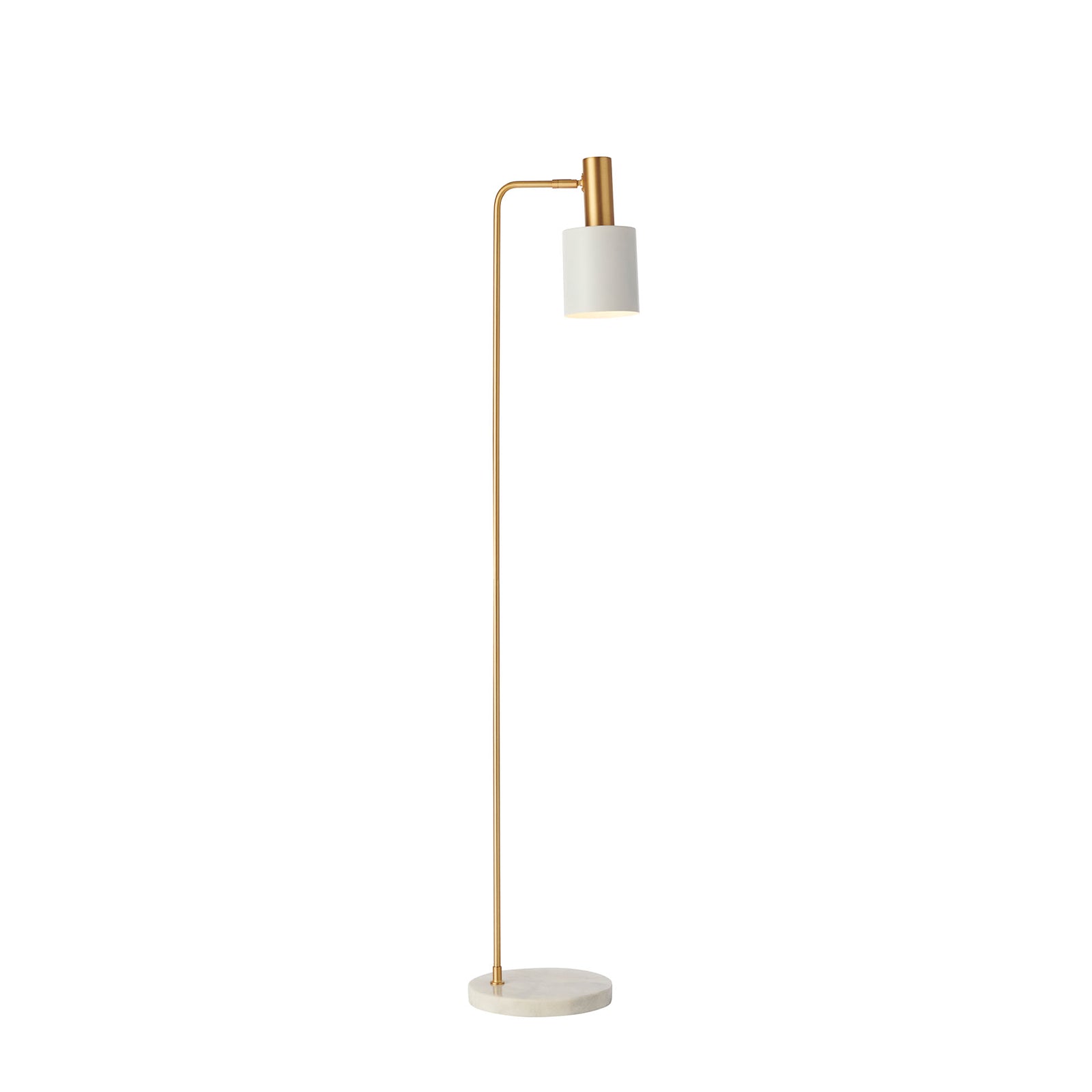 Mahala Floor Lamp Satin Brass & White - 1294
