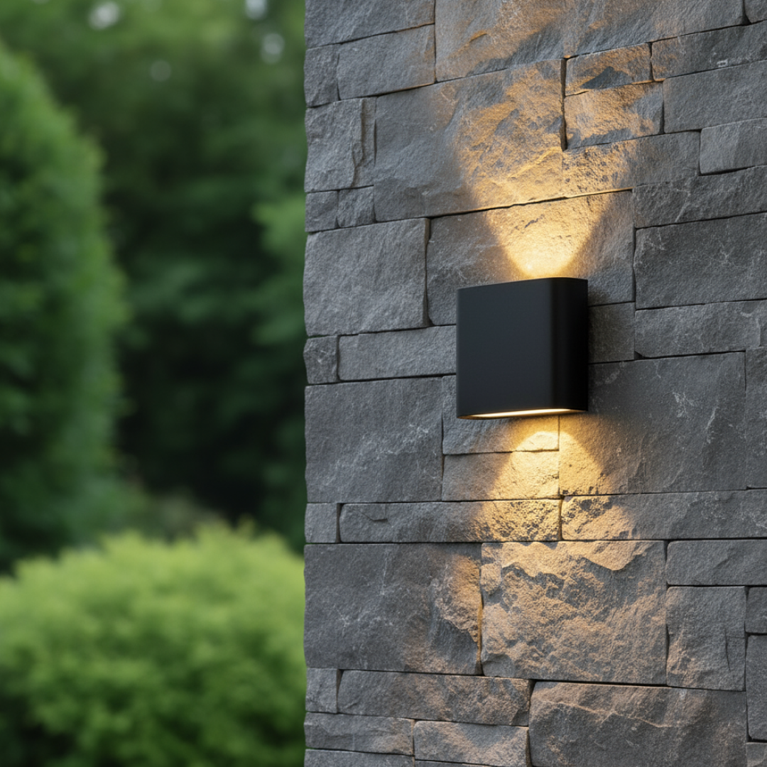 Elaro Small LED Up & Down Wall Light 7W TRI Color Black - LLOL032BK