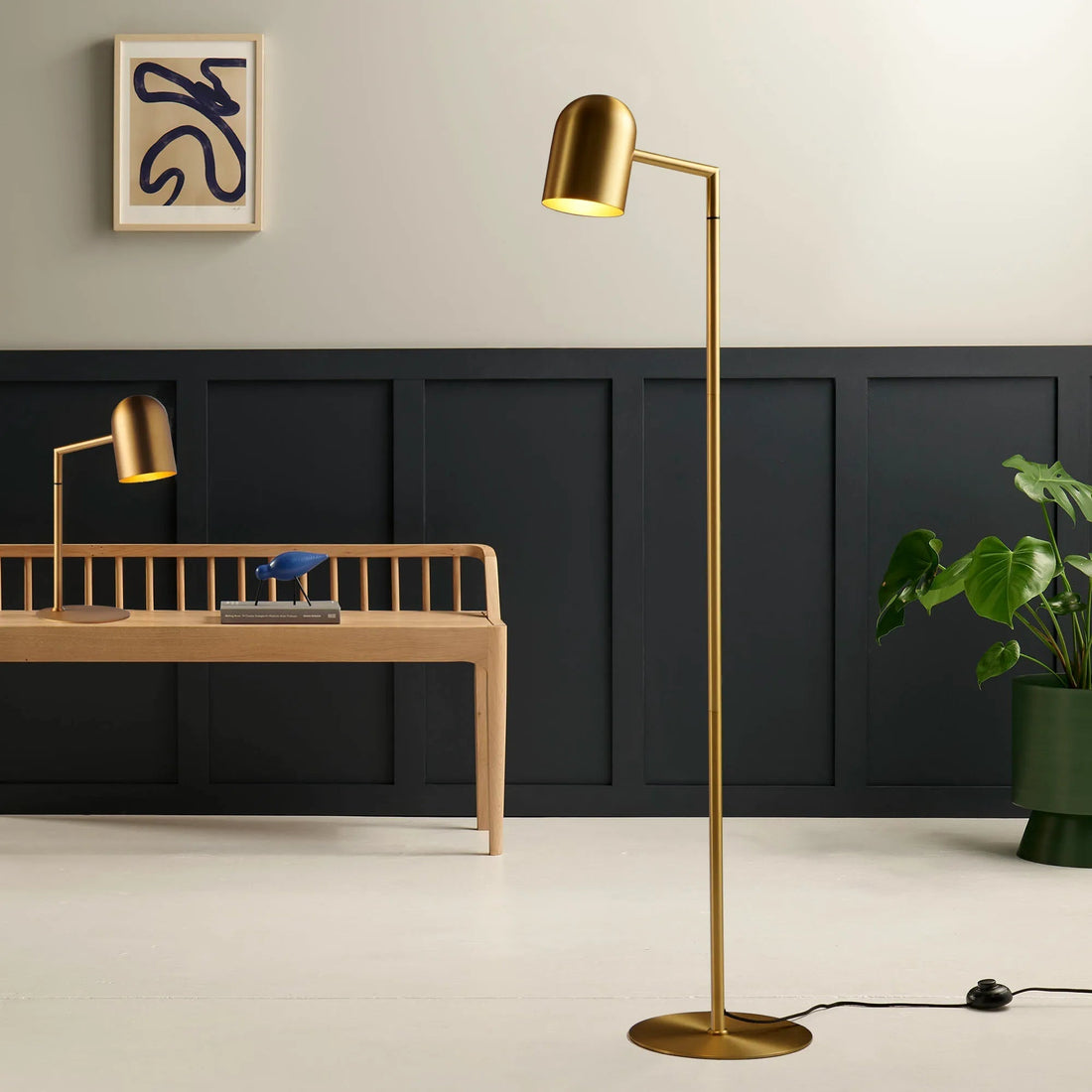 Pia Floor Lamp Satin Brass - 1399