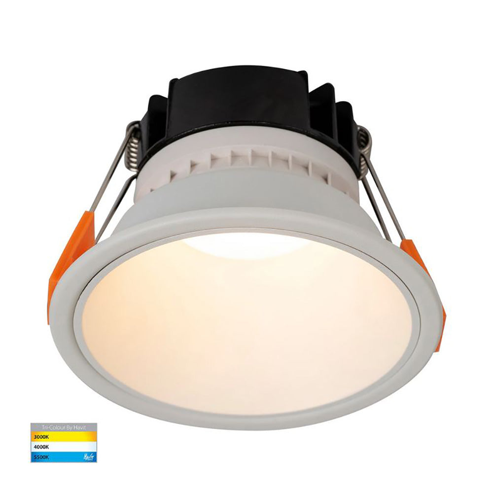 Buy Recessed LED Downlights Australia Round Recessed LED Downlight White Polycarbonate / Insert 3CCT - HV5528T-WW