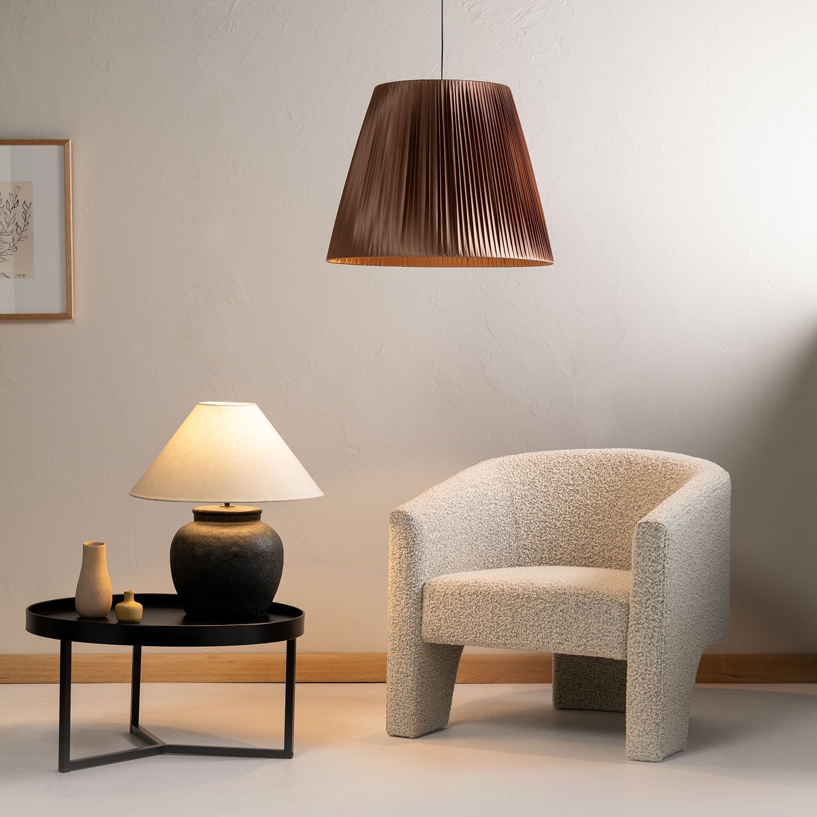 Esme Table Lamp Matt Black & Sand - 1438