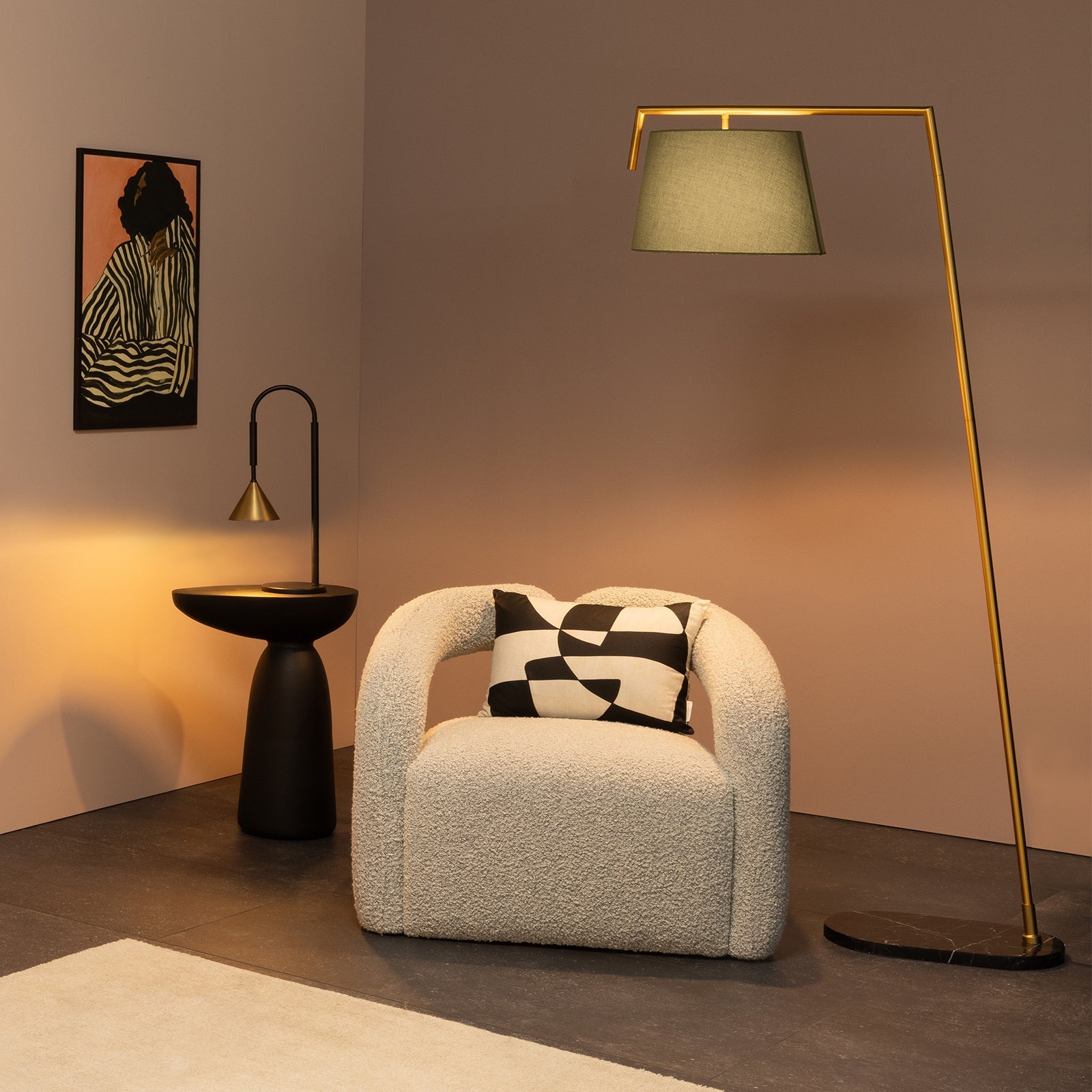 Caden Floor Lamp Brushed Brass - 1454