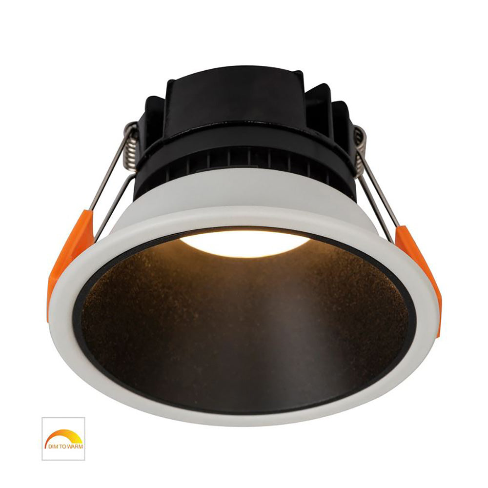 Buy Recessed LED Downlights Australia Round Recessed LED Downlight White Aluminium Black Insert 2 CCT - HV5528D2W-WB