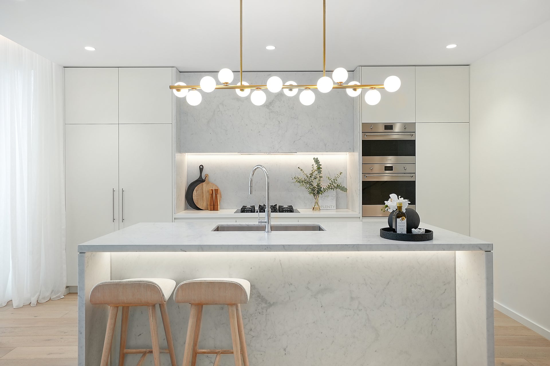 Buy Island Pendant Lights Australia Moran 14 Light Island Pendant Antique Gold Metal / Opal Matt Glass - MORAN PE14-AGOP