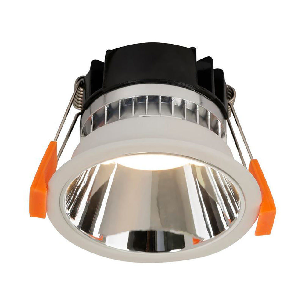 Buy Recessed LED Downlights Australia Round Recessed LED Downlight W82mm White Aluminium Chrome Insert 2 CCT - HV5529D2W-WC