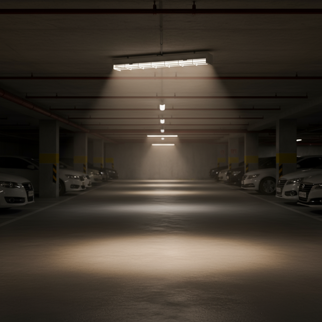 Park Emergency LED Batten Light Wire Guard L620mm DIM White Metal 3CCT - 66082
