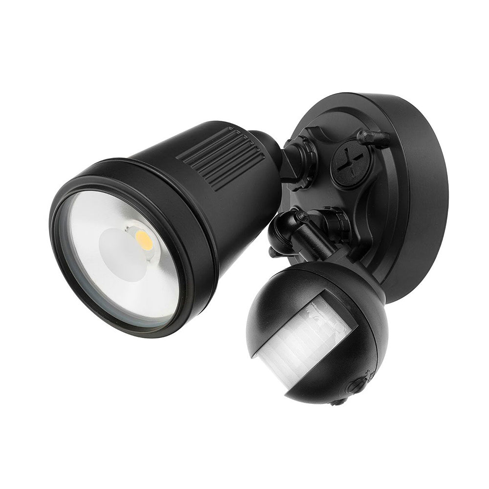 Buy Security Wall Lights Australia Hunter-III 1 Light LED Floodlight With Sensor Black - 19975/06