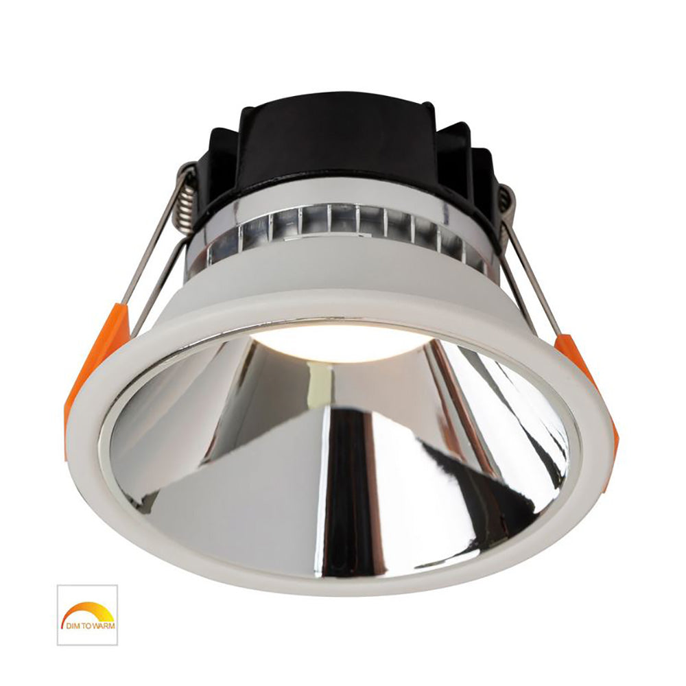 Buy Recessed LED Downlights Australia Round Recessed LED Downlight White Aluminium Chrome Insert 2 CCT - HV5528D2W-WC