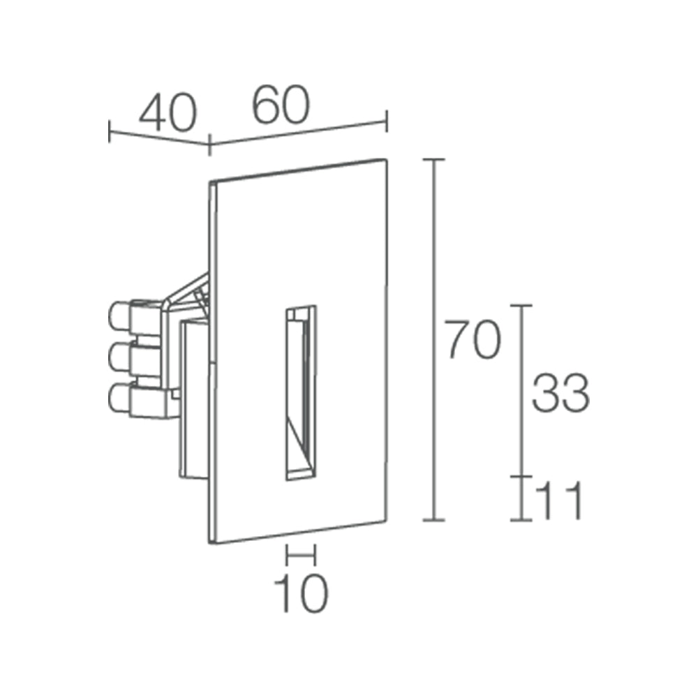 Buy Step Lights Australia Line 1.0 Step Light H70mm For Mounting In Solid Walls Steel - FL1270