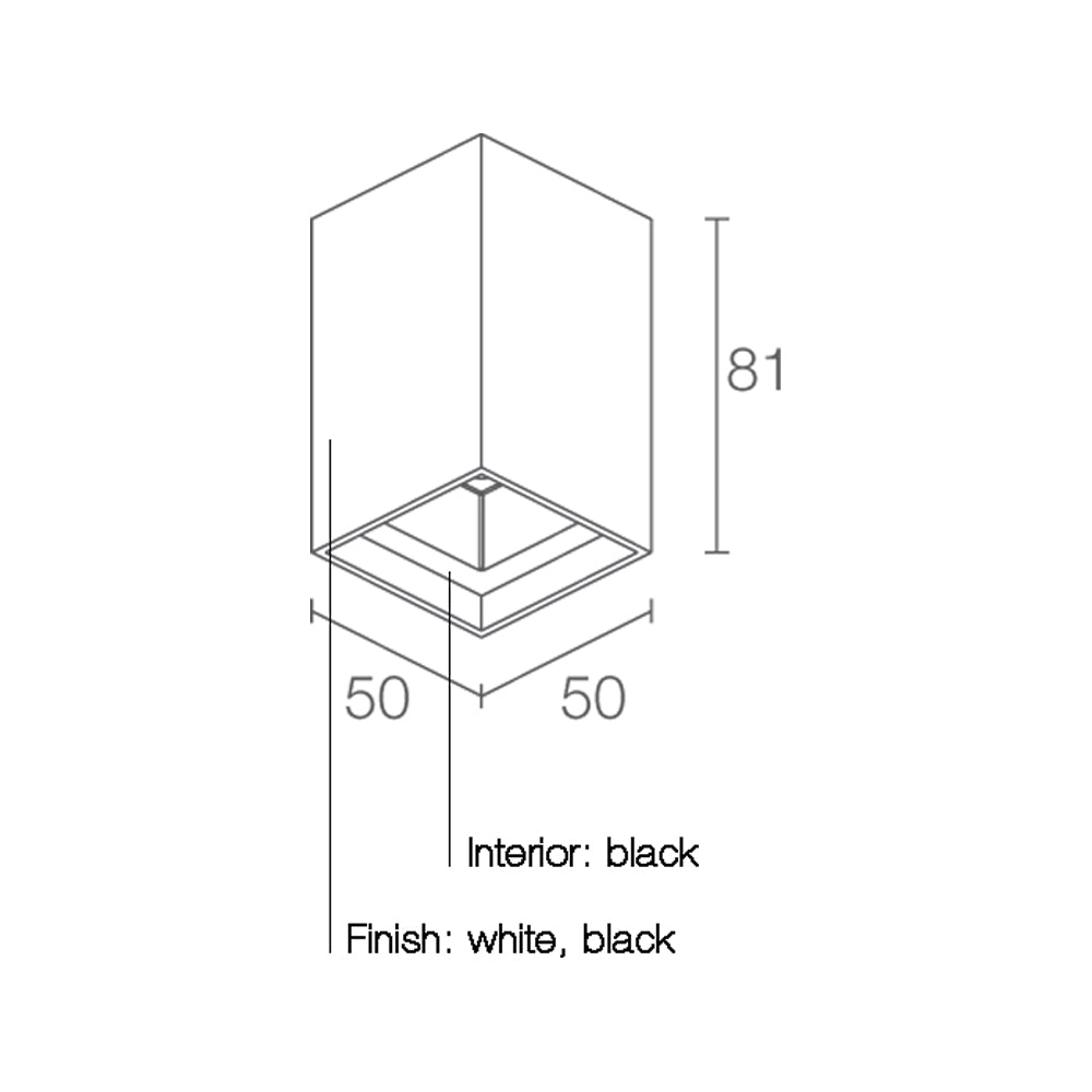 Buy Surface Mounted Downlights Australia Bitpop C 1.0 Square Surface Mounted Downlight 24V DC Aluminum - BC1000