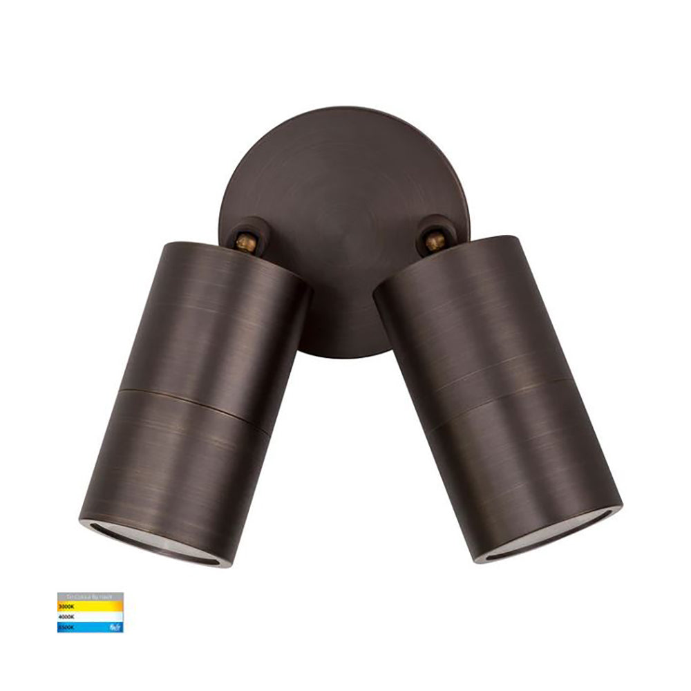 Buy Exterior Spotlights Australia Tivah Exterior 2 Spotlights Adjustable 12V Antique Brass 3CCT - HV1397MR16T