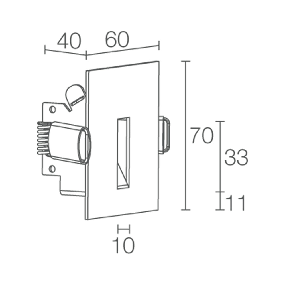 Buy Step Lights Australia Line 1.1 Step Light H70mm For Mounting In Plasterboard Steel - FL1270