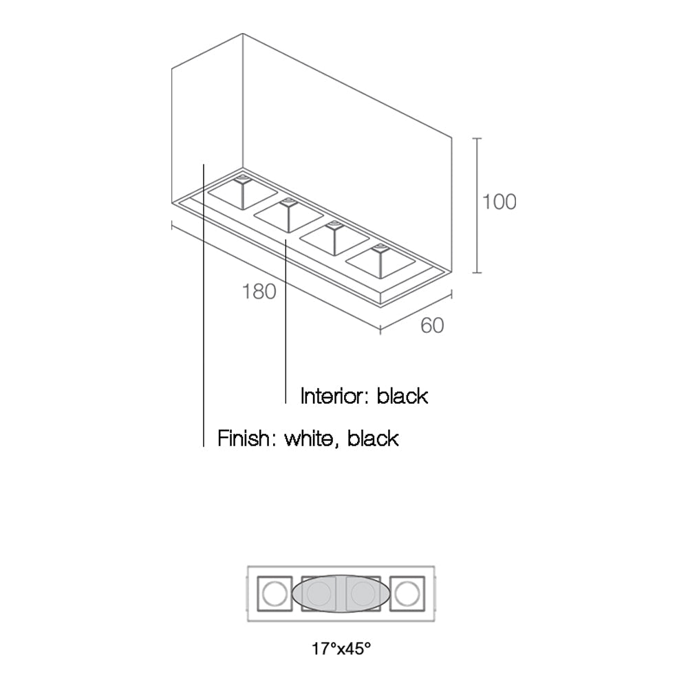 Buy Surface Mounted Downlights Australia Bitpop C 4.1 Surface Mounted Down 4 lights 0/1-10V Aluminum - BC4110