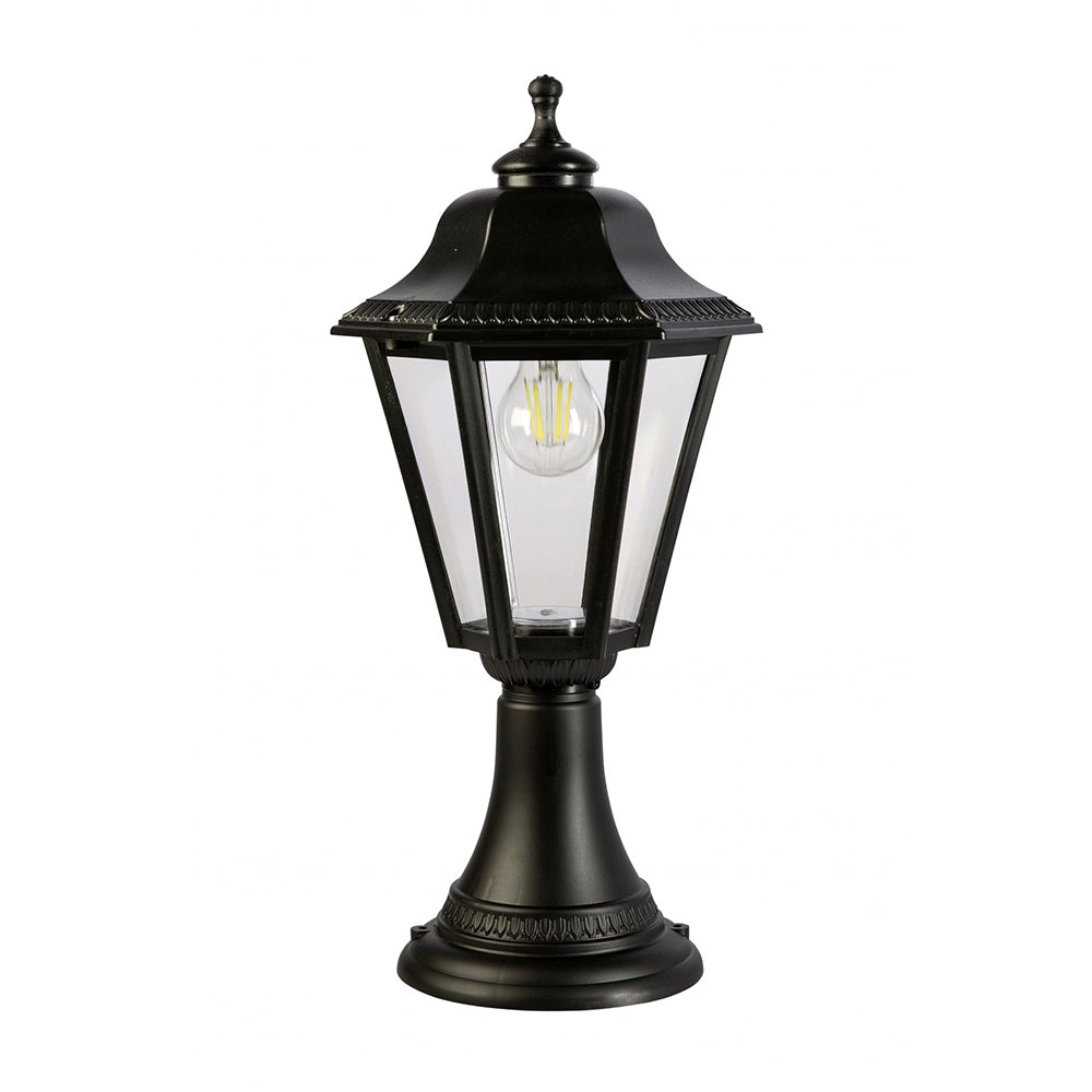 Buy Pillar & Pedestal Lights Australia Fiorentino Lighting - ROMAN 1 Light Pillar Mount Black