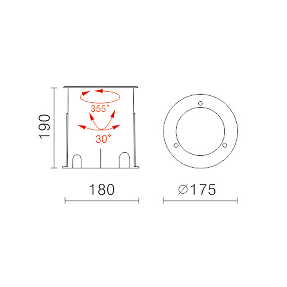 Buy Inground Lights Australia Inground Light Weatherproof 24V 12W 316 Stainless Steel 4000K - VBLUP-216-24V-4K
