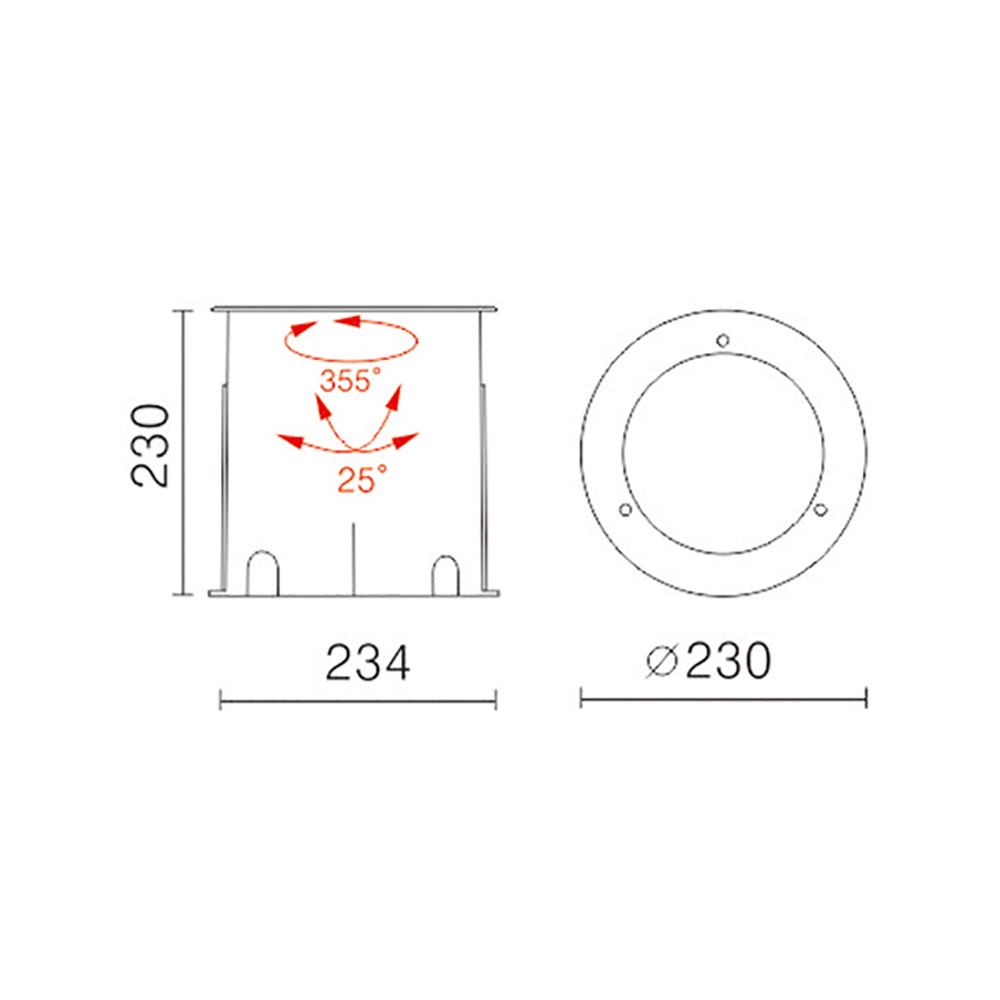Buy Inground Lights Australia Inground Light Weatherproof 24V 18W 316 Stainless Steel 3000K - VBLUP-218-24V-3K
