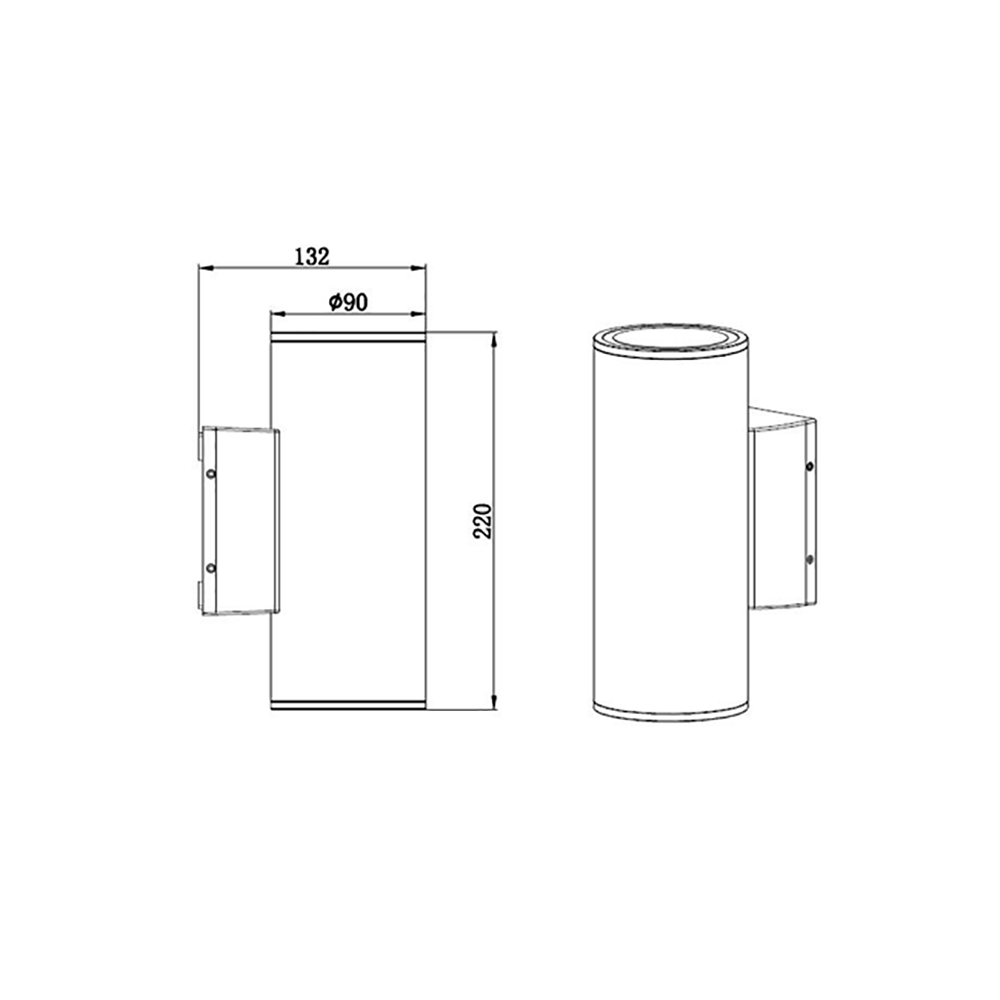 Buy Up / Down Wall Lights Australia LED Up / Down Wall Light Weatherproof 12W Black Aluminium 3000K - VBLWL-304-4-30