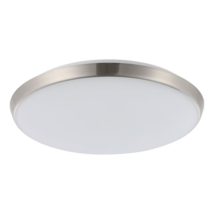 Ollie 2 LED 300mm Oyster Light 25W TRI Colour Satin Nickel & White - 206395