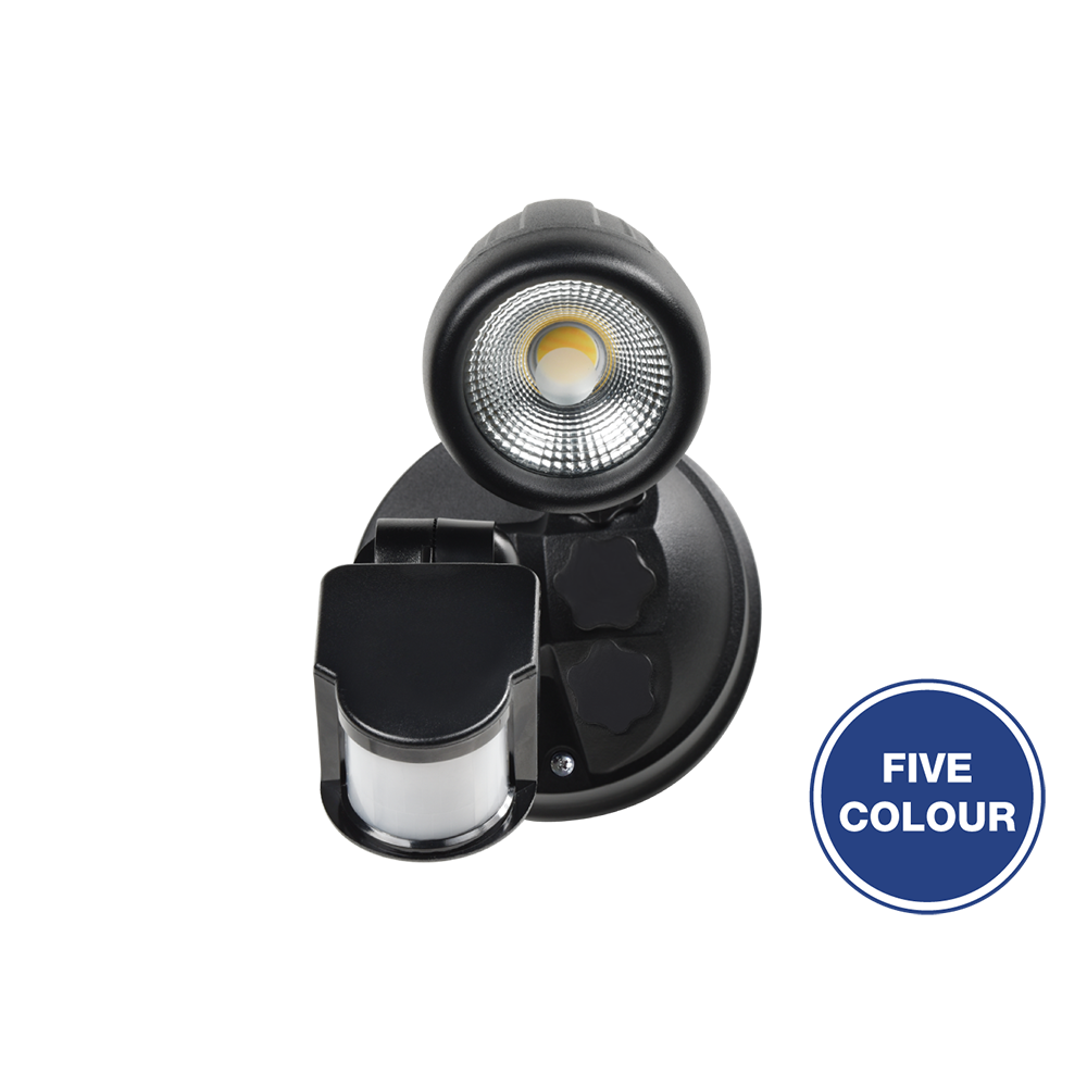 Seculite V Security Wall Light 10W Black Aluminium 5CCT - 201000S