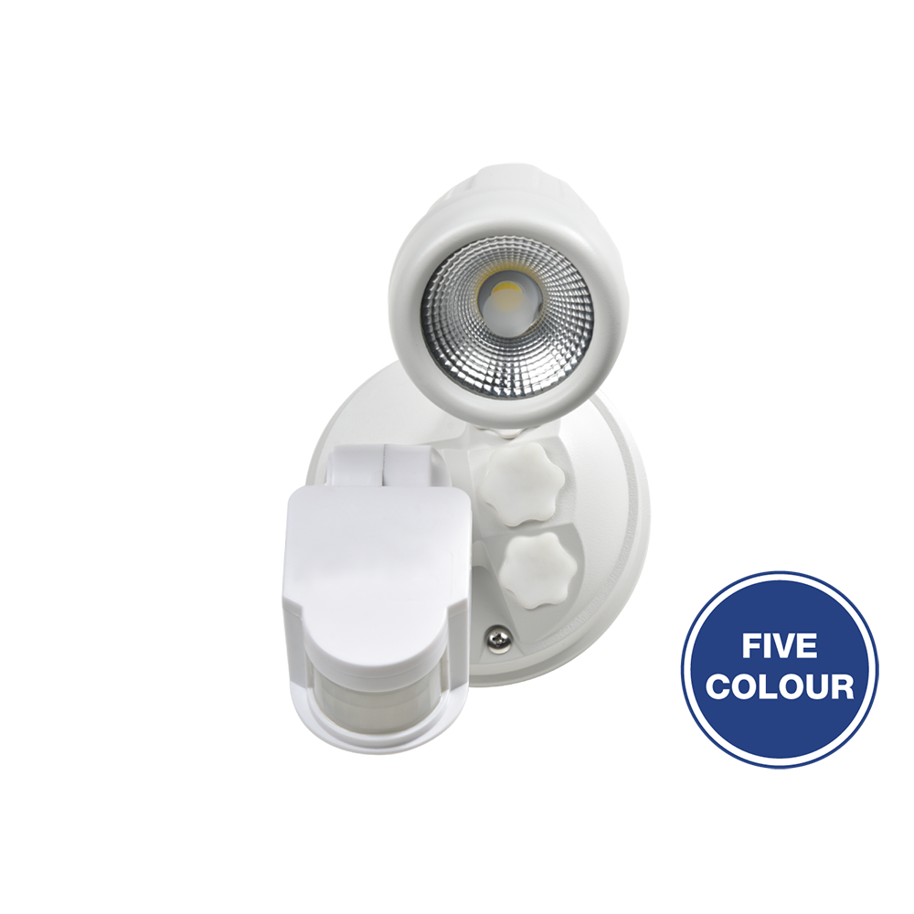 Buy Security Wall Lights Australia Seculite V Security Wall Light 10W White Aluminium 5CCT - 201002S